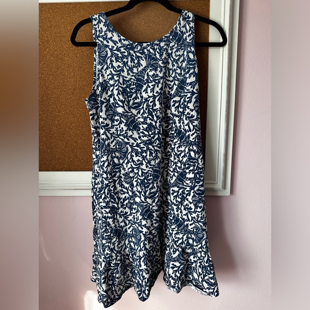 Lilly Pulitzer Blue Lobster Sleeveless Flounce Kristen Dress Krillin It. EUC. M